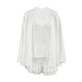 QINSI Autumn Plaid Women Nightwear Pajamas O Neck Full Sleeves Top Lace up Vest Shorts 3 Piece Pajamas Casual Lounge Wear Set