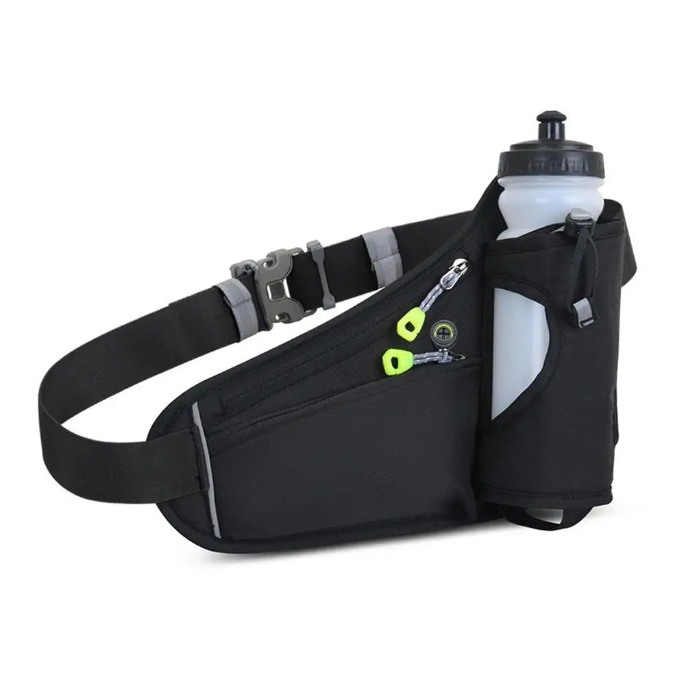 Adjustable Sports Fanny Pack with Water Bottle Holder  Multifunctional Outdoor Running Waist Bag for Hiking Cycling Fitness