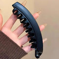 Large high tail clip with natural fluffiness and increased hair volume. Banana clip with toothed anti slip vertical clip at the