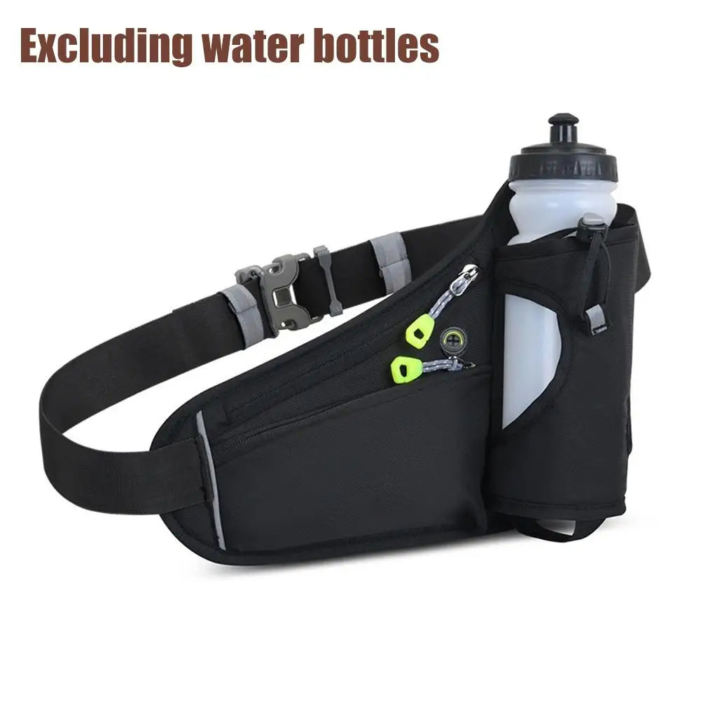 Adjustable Sports Fanny Pack with Water Bottle Holder  Multifunctional Outdoor Running Waist Bag for Hiking Cycling Fitness